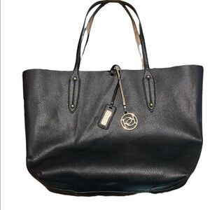 Bebe Reversible Black & Tan leather tote